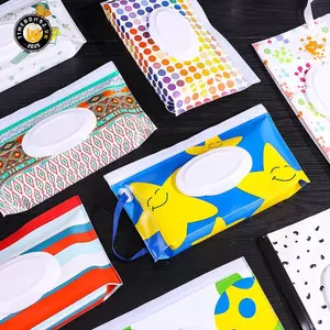 {TB & Bag} Túi đựng khăn lau ướt cho bé Hộp đựng khăn lau di động Vỏ lật Snap-Strap Túi đựng mỹ phẩm có thể tái sử dụng Hộp đựng khăn giấy hữu ích.