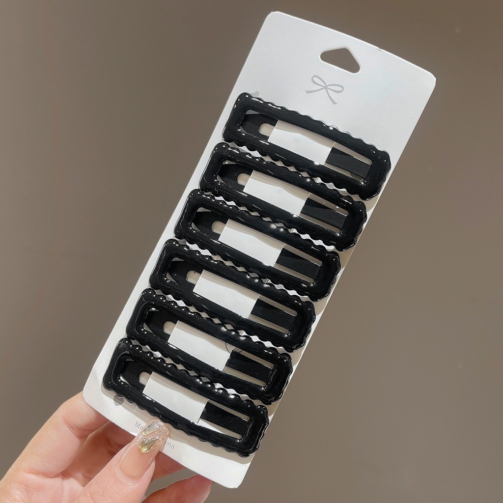 Bangs Gãy Kẹp Tóc Sóng Vuông BB Kẹp Tóc Sáng Bóng Đơn Giản