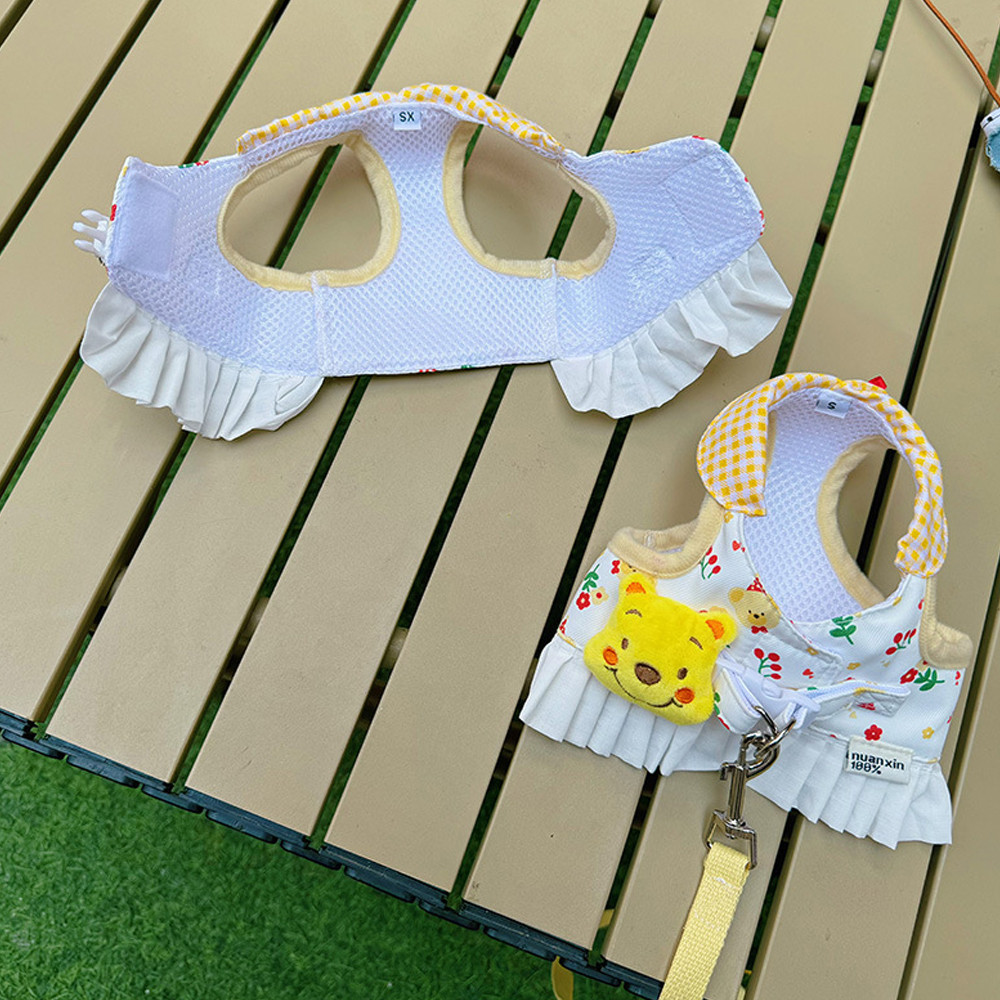 Thú Cưng Bichon Chó Mèo Hoạt Hình Dây Đeo Ngực Kéo Dây Quần Áo Chó Nhỏ Gấu Dễ Thương Mùa Xuân Mùa Hè Công Chúa Ngực Lưng