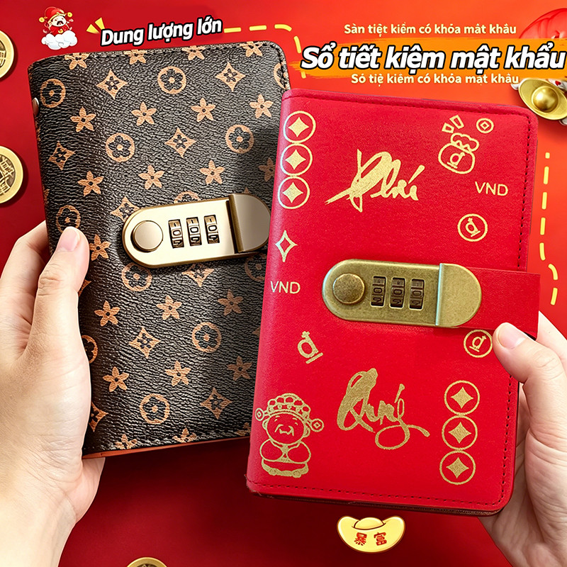 Sổ Tiết Kiệm 100 Ngăn Có Khóa Mật Khẩu - Sổ Chi Tiêu Cá Nhân Chống Nước, Ví Tài Chính Cho Bé