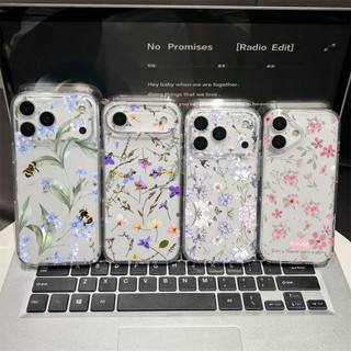 Vỏ Điện Thoại Cây Hoa Tím Thời Trang Cho Xiaomi Redmi Note 15 14 13 Pro Plus Note15 Note14 4G 5G Vỏ TPU Trong Suốt Bumber Sáng Tạo Silica gel Thời Trang Hàn Quốc Siêu Mỏng