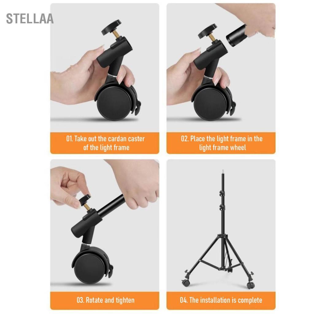 Stellaa Stellaa 3 cái/bộ Xoay Linh Hoạt Bánh Bánh Xe có Đường Kính 16mm Lỗ Gắn để Chụp Ảnh Chân Đế Tripod