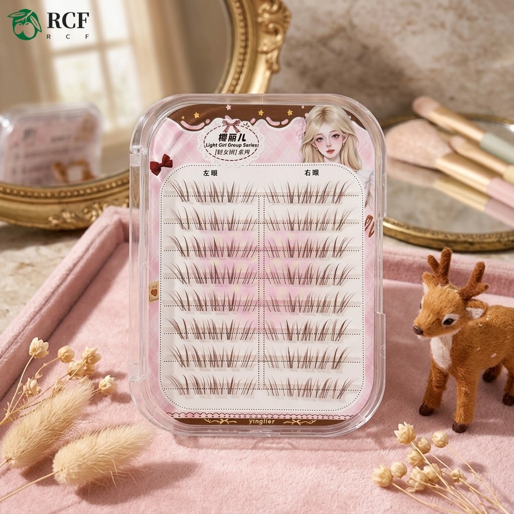 COD+Nhíp tặng kèm🎁 Lông mi giả tự nhiên phong cách hươu nâu C Curl 9-13mm Lông mi sợi mềm thủ công để mặc hàng ngày