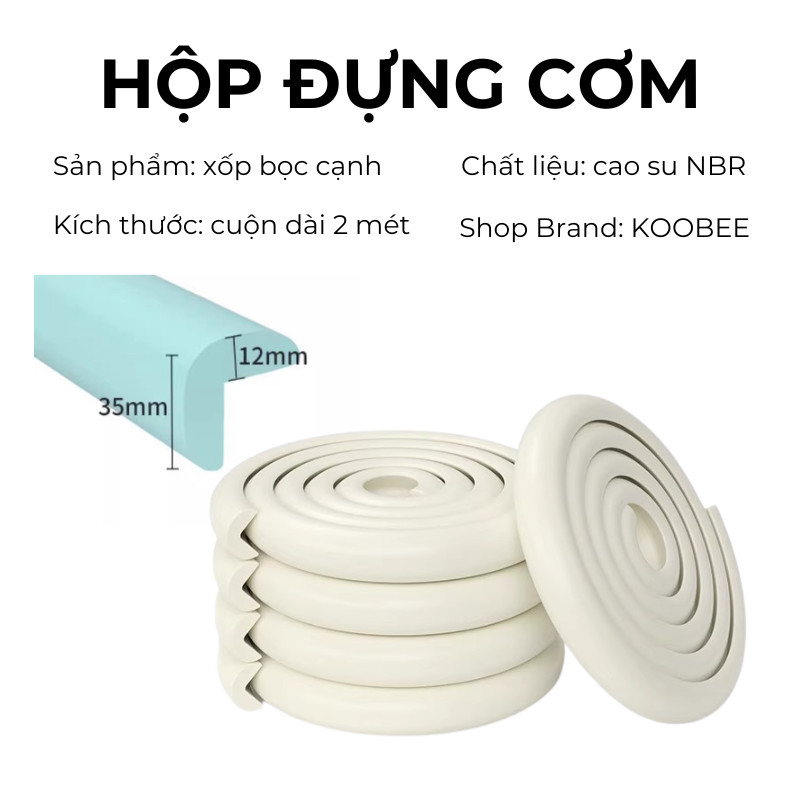 Xốp Bọc Cạnh Bàn An Toàn Cho Bé 2m – Cao Su NBR Mềm Mại, Dán Góc Bàn Chống Va Đập, Cắt Tuỳ Ý | 377