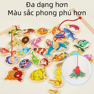 Đồ chơi câu cá từ tính bằng gỗ An toàn Không độc hại Tăng cường kỹ năng vận động nhận thức Trẻ mới biết đi 18-36 tháng Chơi