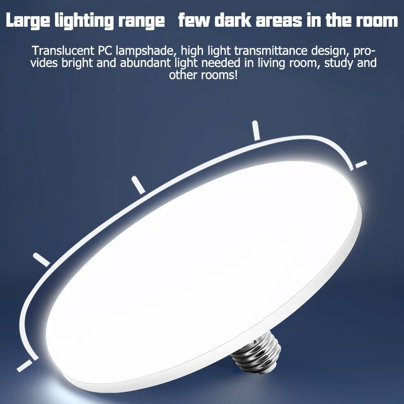 [MAKY] Bóng LED siêu sáng 12W–50W 220V, ánh sáng trắng ấm, dùng trong nhà/bàn/gara, mẫu UFO