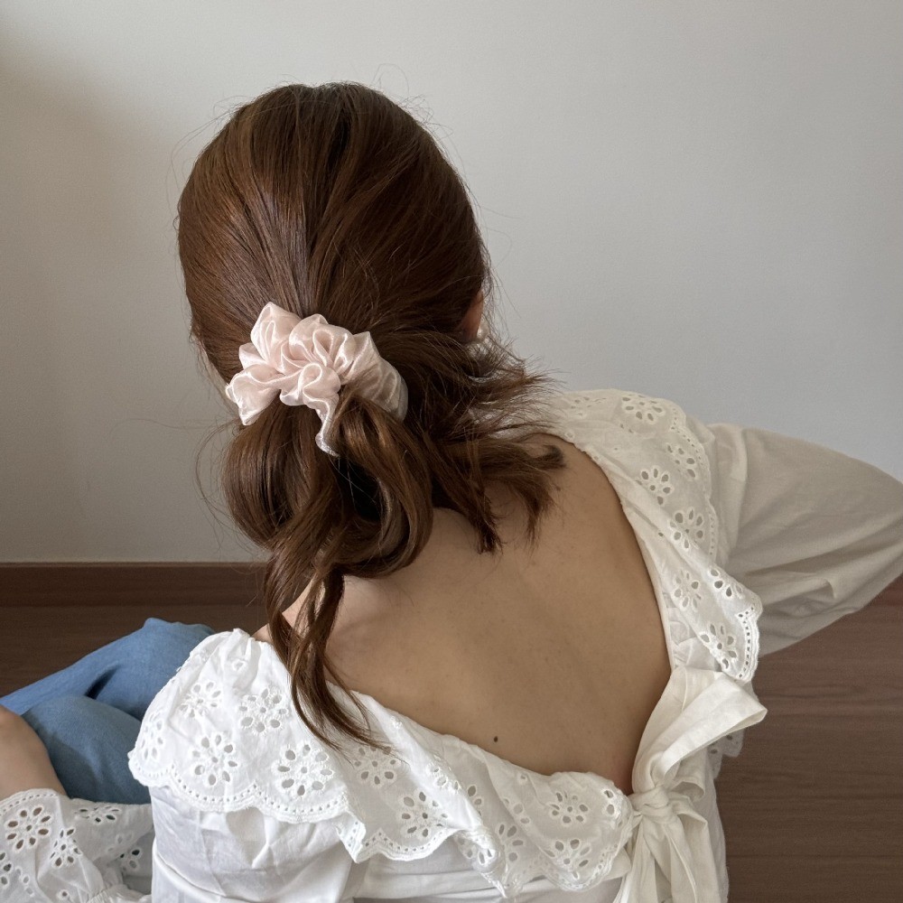 Hululu - Dây buộc tóc scrunchy lông tơ ngọt ngào, phong cách mới, phù hợp cho mọi cuộc vui