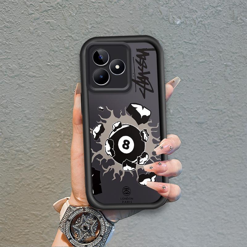 Ốp Lưng Cho Realme C53 C51 Note 50 C63 C61 Hoạt Hình Silicon Phụ Kiện Vỏ Điện Thoại Mềm TPU Bi-a Xu Hướng Mắt Thiên Thần Chống Sốc Ốp Lưng