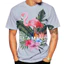 2026 Mới Họa Tiết Flamingo 3D In Unisex Cổ Tròn Tay Ngắn Cổ Tròn