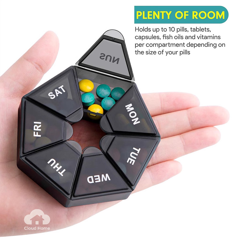 🌤️COD🌤️Hộp thuốc One Week 7 Corners Hộp thuốc đóng gói riêng Hộp mini di động