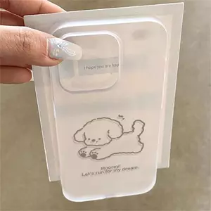 Happy Puppy cho trường hợp iPhone 17pro iPhone 15/14/13pro Skin Scrub