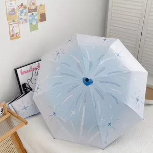 Ô tự động màu xanh mưa hoặc mưa Kem chống nắng Vinyl có thể gập lại chống nước