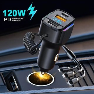 Sạc Nhanh Xe Hơi 3In1 PD30W USB Loại C Sạc Nhiều Thiết Bị Xe Tải SUV Trình Điều Khiển Đường Dài