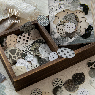 JIANWU Fragment Dot Series Vintage Dot Phong Cảnh Chất Liệu Cắt Dán Thêu Sò Nhãn Dán Sáng Tạo DIY Tạp Chí Văn Phòng Phẩm