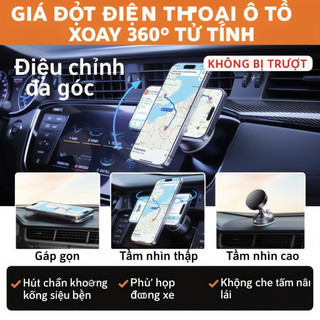 Giá đỡ điện thoại từ tính Bàn kim loại Gắn trên ô tô Xoay 360 Tay nắm chắc Đa năng