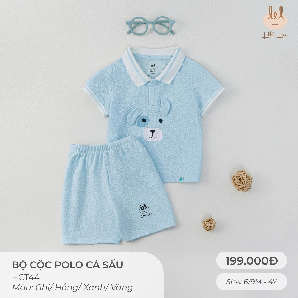 BỘ CỘC POLO CÁ SẤU  [ SIÊU MỀM, MÁT, MỊN CO DÃN VÀ THẤM HÚT TỐT] SZ 6/9M - 4Y (HCT44)