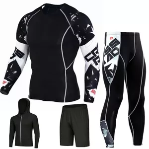 Bộ đồ thể thao nam, quần áo mồ hôi cho chạy marathon, co giãn và khô nhanh.