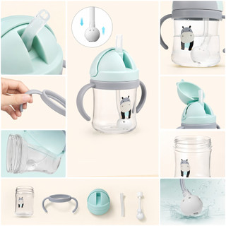 Bình Sữa Cho Bé Chống Choker Ống Hút Cốc Chịu Nhiệt Tay Cầm Huấn Luyện Bình Nước Sữa PC