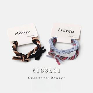 MISMEMO Gói Thẻ Dây Xoắn Bím Tóc Nhiều Màu Sắc, Phong Cách Hàn Quốc