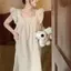 Sweet Plus Size Kẻ Sọc Bay Tay Rời Váy Ngủ Bộ Đồ Ngủ Nữ Béo Sister Váy Mùa Hè Phục Vụ Gia Đình 2