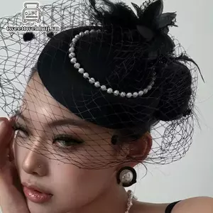 Nhíp lưới mũ đội đầu kẹp tóc cho nữ, phong cách tiếp viên hàng không