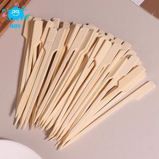 HGY 100 Chiếc 12CM Tre BBQ Xiên Hamburger Trang Trí Tre Sti Dùng Một Lần Thịt Nướng Nĩa Đảng Đuôi Buffet Thịt Dụng Cụ Trái Cây EEE