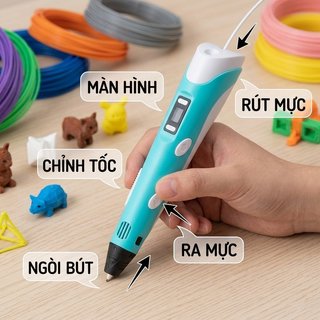 Bút in 3D Bút vẽ Nhiệt có thể điều chỉnh Màn hình LED Trẻ em Đồ chơi nghệ thuật sáng tạo PLA ABS