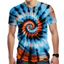 Xoắn Ốc Streak Tie-Dye Áo Nam Thiết Kế 3D Paisley, Phù Hợp Dạo Phố Mùa Hè