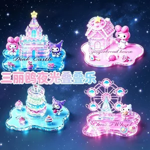 Những Điều Tốt Đề Nghị / Dạ Quang Sanrio Pha Lê Ba Chiều Nổi Xếp Chồng Âm Nhạc Miếng Dán Đồ Trang Trí Hoạt Hình Dán Trẻ Em Handmade DIYERFAFE