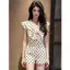 Jumpsuit Quần Short Mỏng Sang Trọng, Hoá Tiết Chấm Bi Trắng