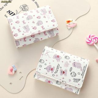 Ví ngắn HABITATCO, Ví đựng tiền xu nơ da PU, Quà tặng túi tiền hoạt hình Kawaii Kitty