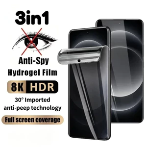 Phim mặt sau bằng sợi Carbon 3in1 cho Huawei Nova 15 14 13 Ultra Pro Phim Hydrogel mềm bảo mật chống gián điệp cho Huawei Nova 12i 12 11 11i 10 SE Ultra Pro Mặt sau điện thoại + Bảo vệ màn hình phía trước