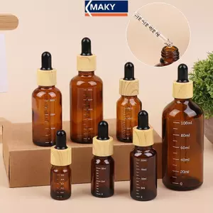 MAKY 5ml-100ml Chai nhỏ giọt có quy mô Thuốc thử Giọt mắt Hổ phách Thủy tinh Hương liệu Chất lỏng tte Chai có thể đổ lại Du lịch VN