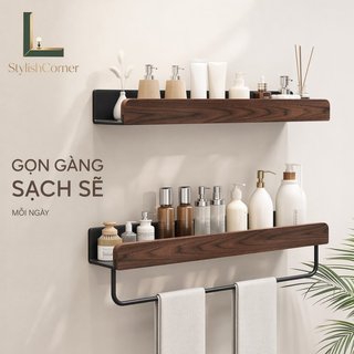 Kệ phòng tắm quả óc chó treo tường Thép Carbon Chống gỉ Chống ẩm Lưu trữ tải trọng mạnh