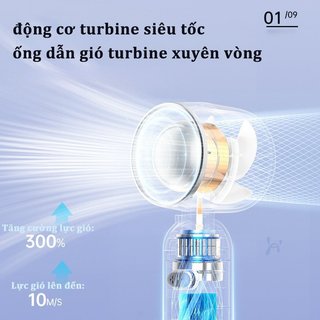 Quạt cầm tay Mini cầm tay có thể sạc lại Turbo Brushless Màn hình LED 100 tốc độ Yên tĩnh USB Type C
