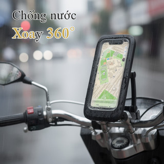 Giá Đỡ Điện Thoại Xe Máy Chống Thấm Nước Xoay 360 Màn Hình Cảm Ứng PVC Gắn Xe Đạp Xe Tay Ga GPS