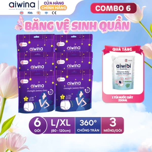 Combo 6 Băng vệ sinh quần Aiwina ngày và đêm size L/XL gói 3 miếng