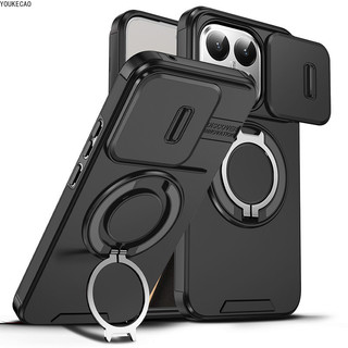 Chống Sốc Cho Xiaomi 15T 14T Pro 15TPro 2025 Trượt Bảo Vệ Ống Kính Máy Ảnh Vòng Đứng Từ Vỏ Điện Thoại Giáp Chân Đế Vỏ Silicon Cứng