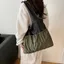 Túi đeo vai OLVIDO, Túi xách nhiều màu nhiều màu, Túi Tote dây kéo bằng vải Polyester thời trang mua sắm