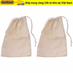 SUNKISSD 2 Túi Xẻng, Túi Lọc Dây Rút Sử Dụng Lặp Lại, Lọc Mạnh Mẽ Và Dày Đặc Túi Trà Nhà