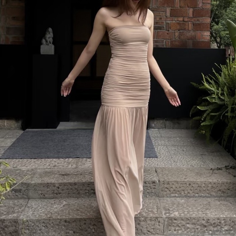 Cutenew Gợi Cảm Lưới Maxi Váy Skinny Off Vai Pháp Lãng Mạn Nữ Mùa Hè Ngày Lễ Phong Cách