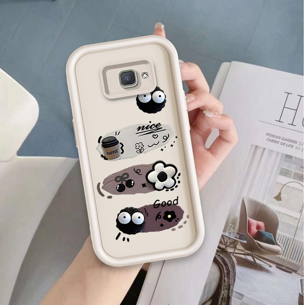 Ốp Lưng Cho Samsung J7 Prime Hoạt Hình Silicone Bé Gái Mềm Vỏ Điện Thoại TPU Đen Bóng Than Thiên Thần Mắt Chống Sốc Mặt Sau