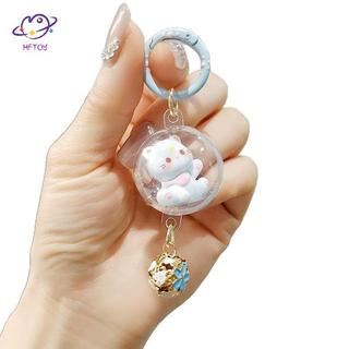 HFTOY 1 Mảnh Hộ Gia Đình Học Sinh Schoolbag Mặt Dây Chuyền Nhỏ Hình Chuông Ba Chiều Dễ Thương Mèo Chuông Gió Móc Khóa Phụ Kiện Túi Bé Gái ~