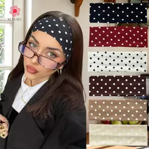 MJnmc Retro Boho Breeze Wind Dot Co Giãn Băng Đô Quấn Tóc Nữ Hàn Quốc Ins Thời Trang Rộng S Yoga Thể Thao Hẹn Hò Phụ Kiện Tóc Mới