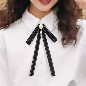 AqToCna Nơ Trâm Vải Thắt Huy Hiệu Mourning Corsage Pin Tie Áo Nơ Trâm Áo Sơ Mi Áo Len Neline Phụ Kiện AqToCna