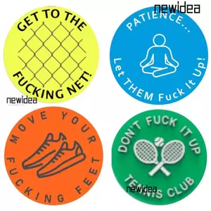 NEWIDEA Bộ giảm chấn rung quần vợt ngộ nghĩnh, Giảm chấn tennis Silica Gel, Dây tennis Khẩu hiệu vui nhộn Giảm xóc tròn ngoài trời