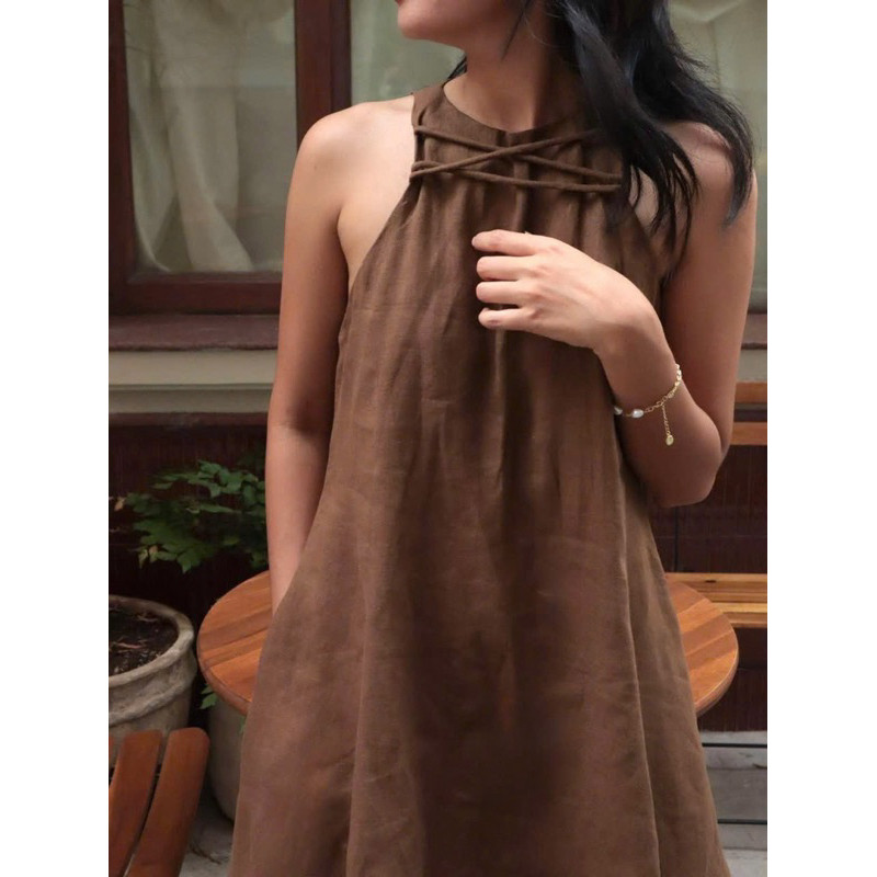 Đầm Suông Sát Nách Cổ Cao Đan Dây MyaHouse