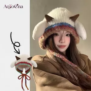 AqToCna Dễ Thương Thi Sang Trọng Mũ Dệt Kim Ấm Bảo Vệ Tai Bò Mũ Chui Đầu Mũ AqToCna