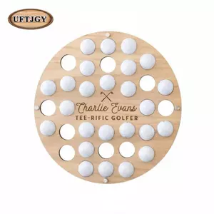 Giá trưng bày bóng Golf Acrylic Gỗ sồi Nhìn tường Kệ sưu tập Giá đỡ để lưu trữ thể thao