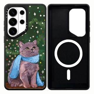 Kính Mát Từ Tính Gương Chó Mèo Cứng Phone Case Dành Cho Samsung Galaxy S26 25 24 23 UItra S26 25 24 23 Plus Vỏ Bảo Vệ Chống Sốc
